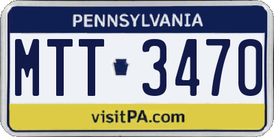 PA license plate MTT3470