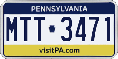 PA license plate MTT3471
