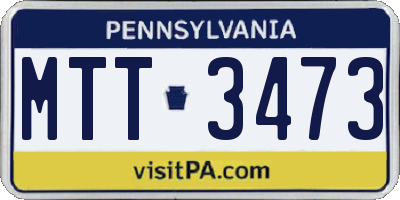 PA license plate MTT3473