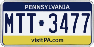 PA license plate MTT3477