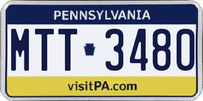 PA license plate MTT3480