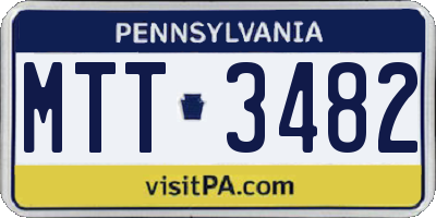 PA license plate MTT3482