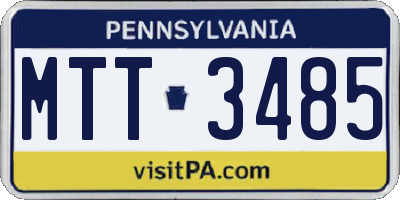 PA license plate MTT3485