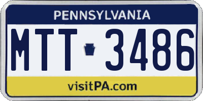 PA license plate MTT3486