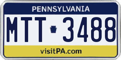 PA license plate MTT3488