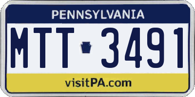 PA license plate MTT3491