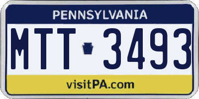 PA license plate MTT3493