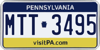PA license plate MTT3495