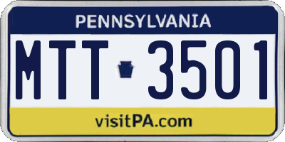 PA license plate MTT3501