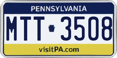 PA license plate MTT3508
