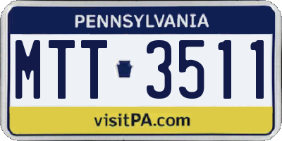 PA license plate MTT3511