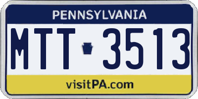PA license plate MTT3513