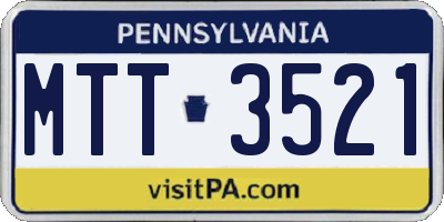 PA license plate MTT3521