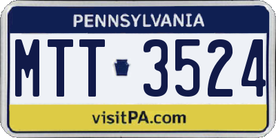 PA license plate MTT3524