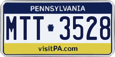 PA license plate MTT3528