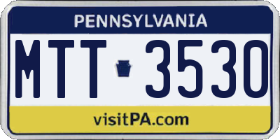 PA license plate MTT3530
