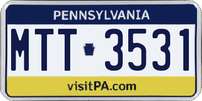 PA license plate MTT3531