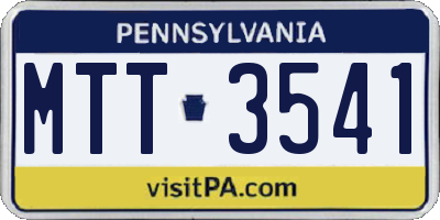 PA license plate MTT3541