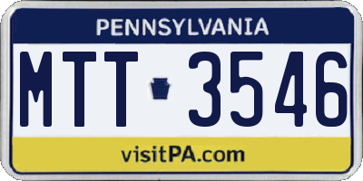 PA license plate MTT3546