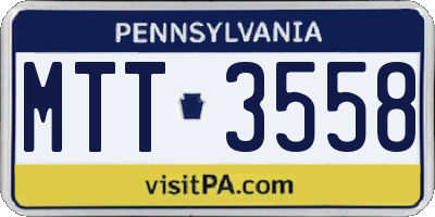 PA license plate MTT3558