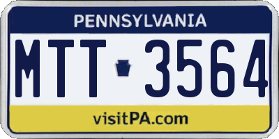 PA license plate MTT3564