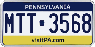 PA license plate MTT3568