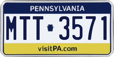 PA license plate MTT3571