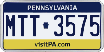 PA license plate MTT3575