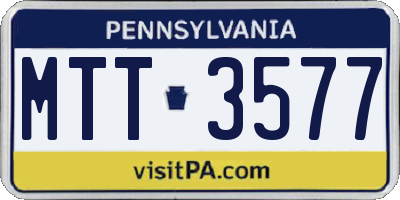 PA license plate MTT3577