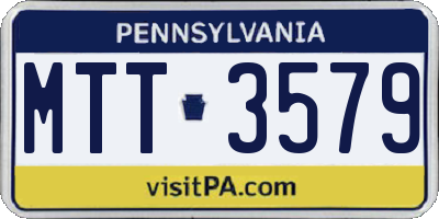 PA license plate MTT3579