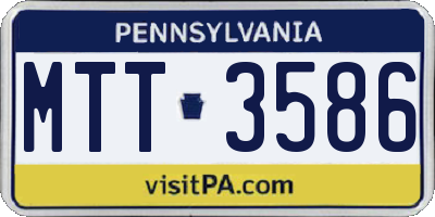 PA license plate MTT3586