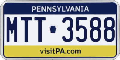 PA license plate MTT3588