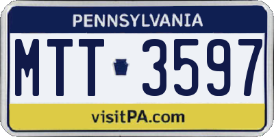 PA license plate MTT3597