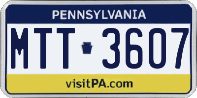 PA license plate MTT3607
