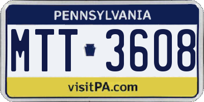PA license plate MTT3608