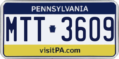 PA license plate MTT3609