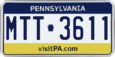 PA license plate MTT3611