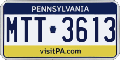 PA license plate MTT3613