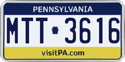 PA license plate MTT3616