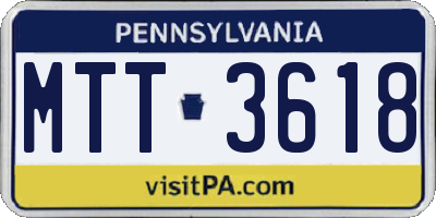 PA license plate MTT3618