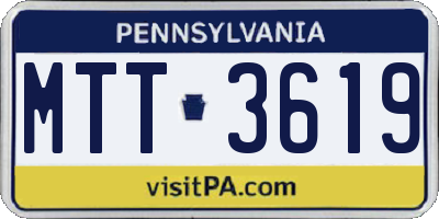 PA license plate MTT3619