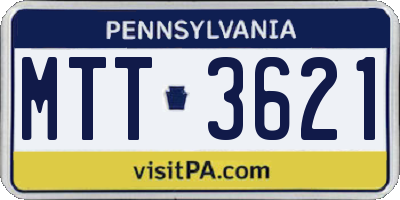 PA license plate MTT3621