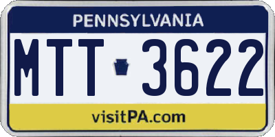 PA license plate MTT3622