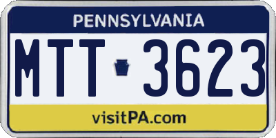 PA license plate MTT3623