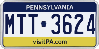 PA license plate MTT3624
