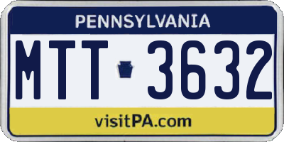PA license plate MTT3632