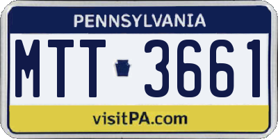 PA license plate MTT3661