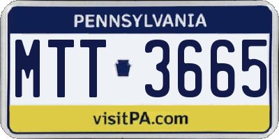 PA license plate MTT3665