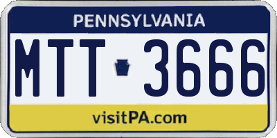 PA license plate MTT3666