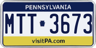 PA license plate MTT3673